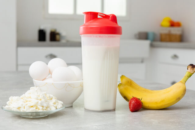 プロテインとフルーツ